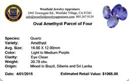 30.78 ctw Oval Mixed Amethyst Parcel