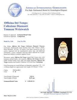Officina Del Tempo Collezione Diamanti Tonneau Watch