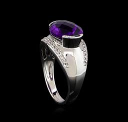 Crayola 3.95 ctw Amethyst and White Sapphire Ring - .925 Silver