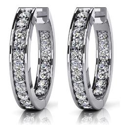 14k White Gold 0.75CTW Diamond Earrings, (VS/F-G)