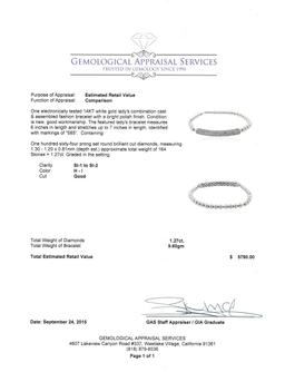 1.27 ctw Diamond Bracelet - 14KT White Gold