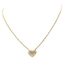 Heart Shaped Pendant with Chain - 14KT Yellow Gold