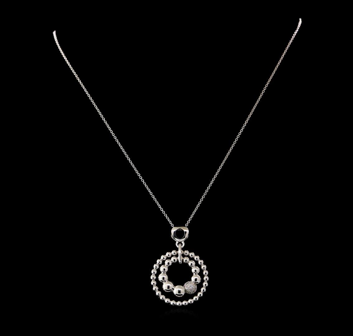 0.12 ctw Diamond Pendant With Chain - 14KT White Gold