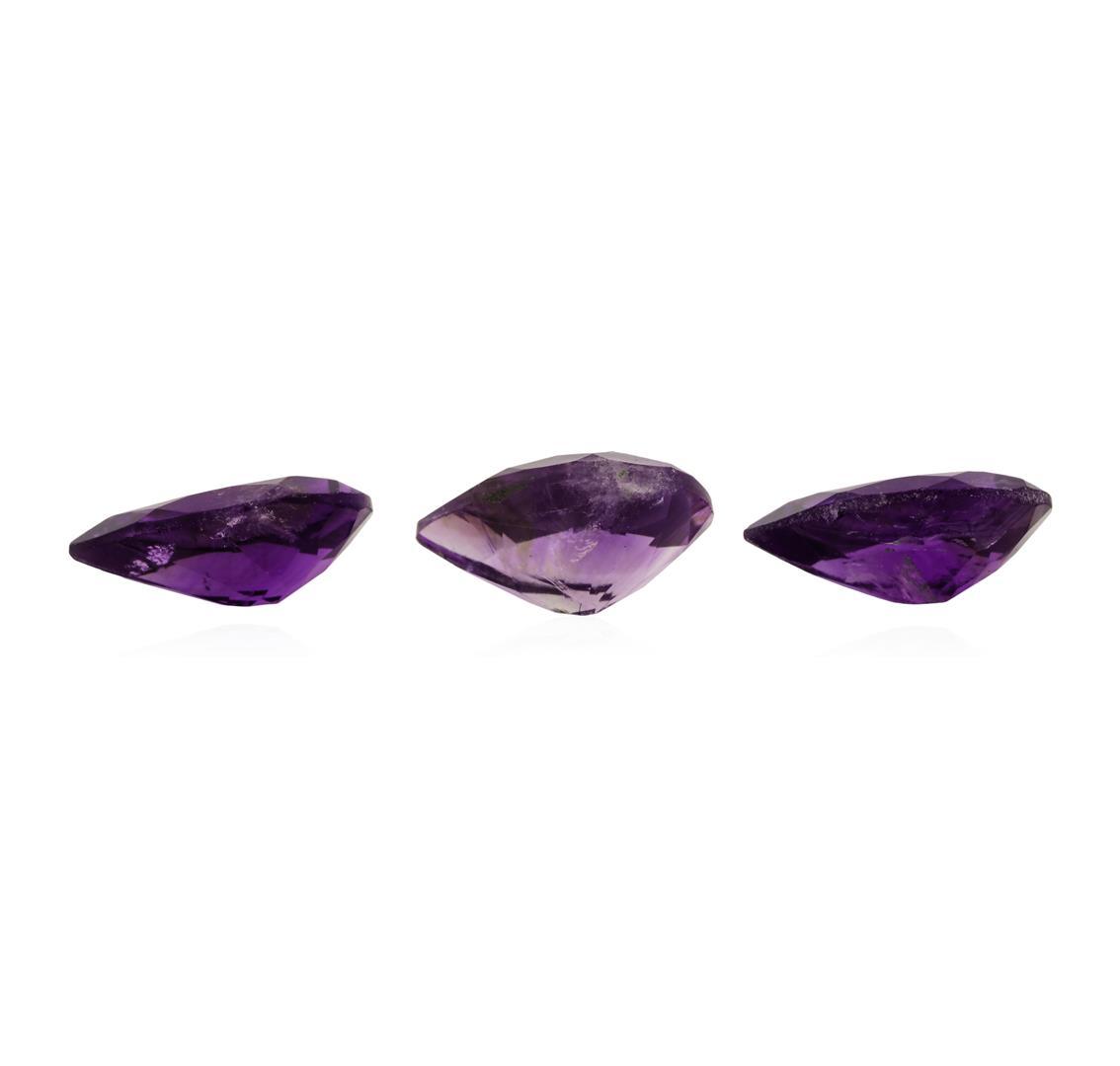 18.70 ctw. Natural Pear Cut Amethyst Parcel of Three