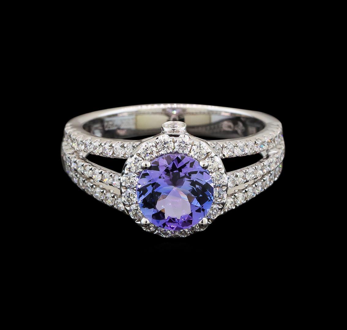 14KT White Gold 1.56 ctw Tanzanite and Diamond Ring