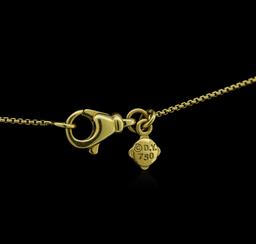 0.46 ctw Diamond Pendant With Chain - 18KT Yellow Gold