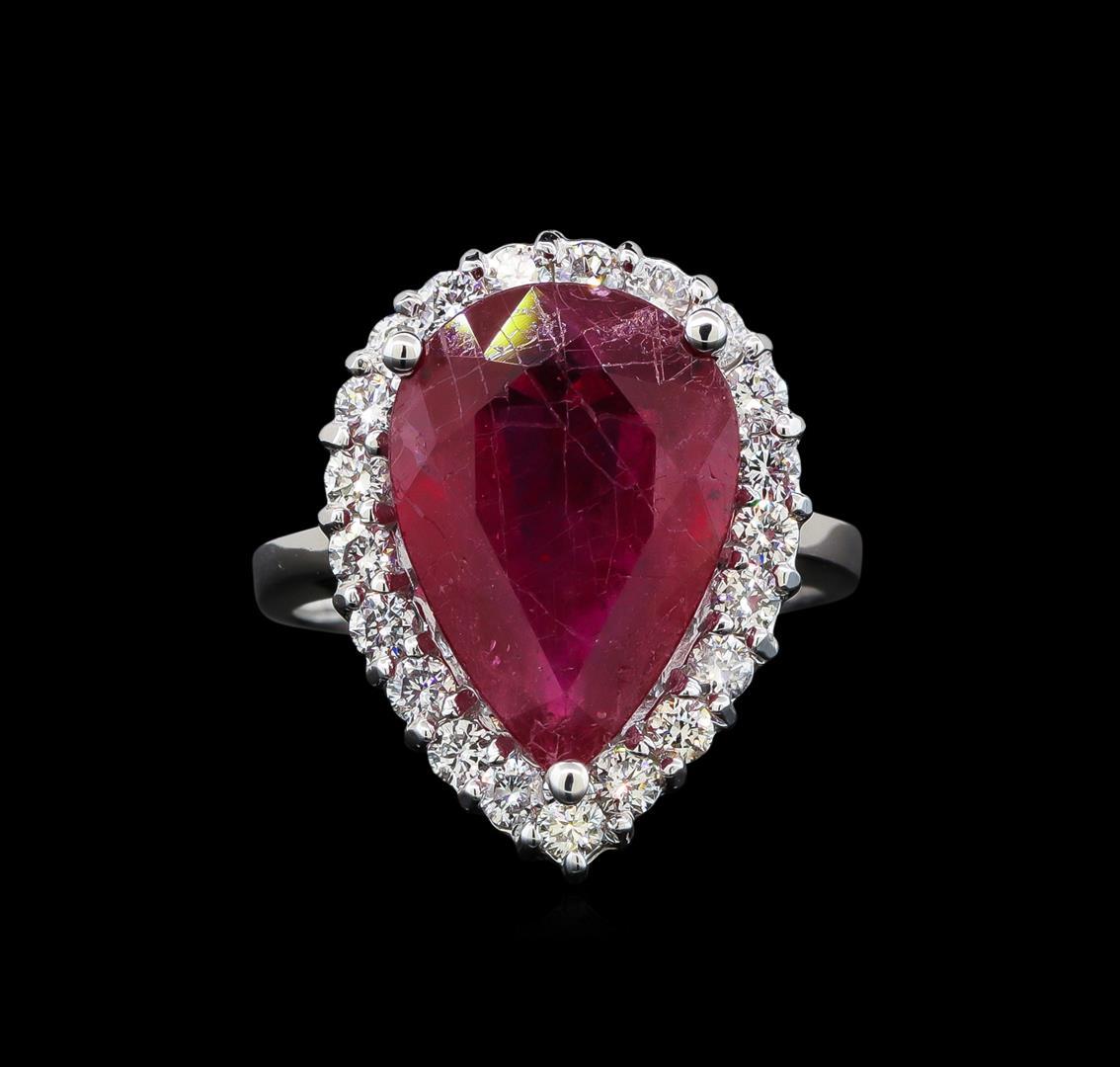 14KT White Gold 5.88 ctw Ruby and Diamond Ring