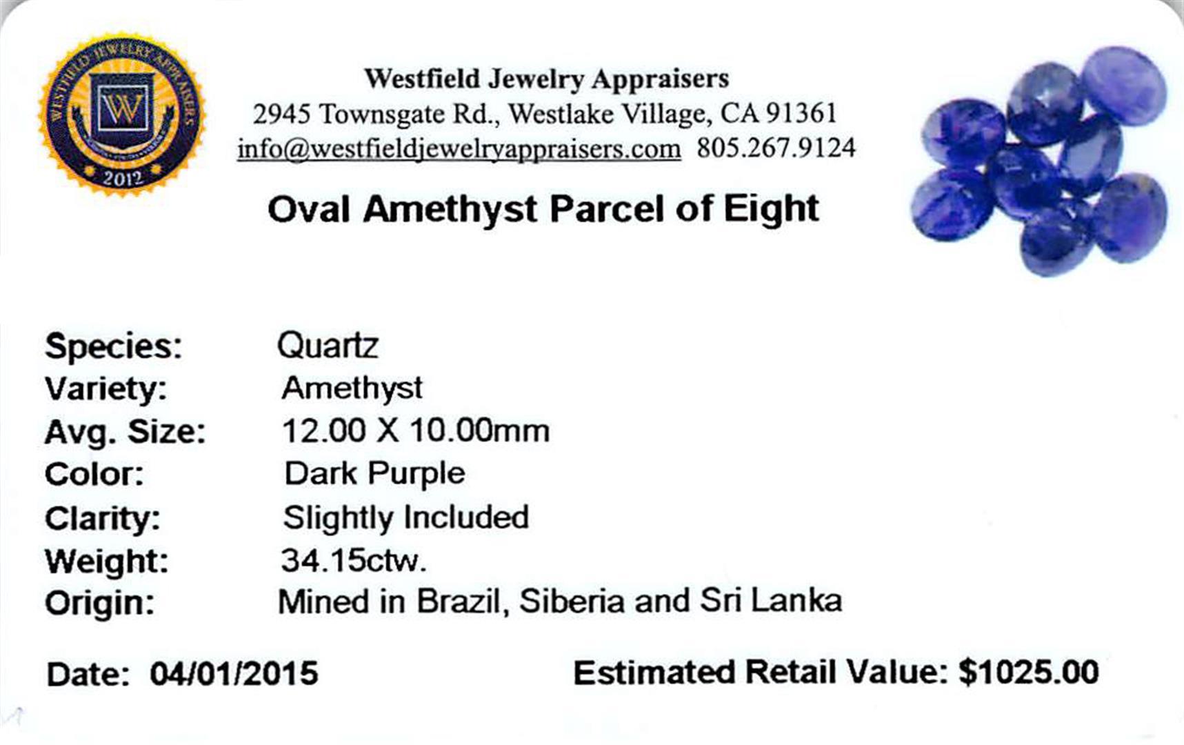 34.15 ctw Oval Amethyst Parcel