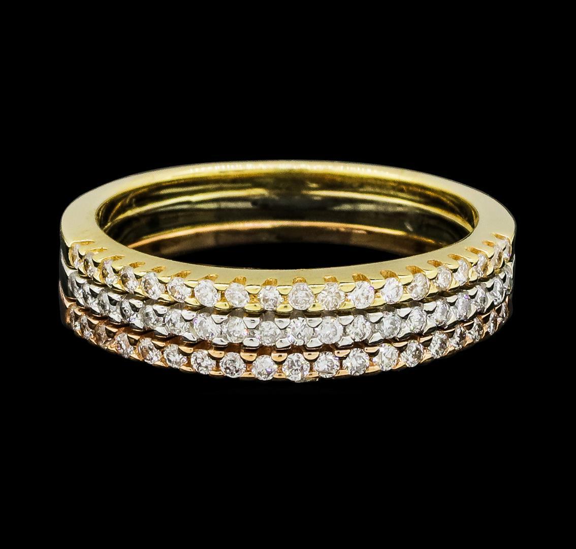 0.70 ctw Diamond Ring - 14KT Rose, White and Yellow Gold