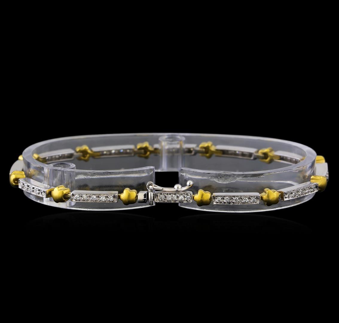 0.56 ctw Diamond Bracelet - 18KT White and Yellow Gold