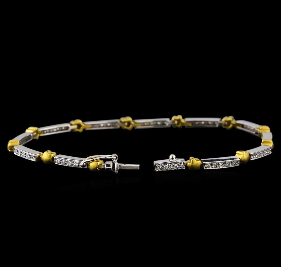 0.56 ctw Diamond Bracelet - 18KT White and Yellow Gold