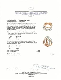 1.44 ctw Diamond Ring - 14KT Rose Gold