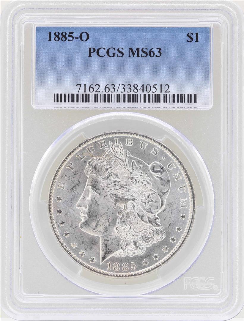 1885-O $1 Morgan Silver Dollar Coin PCGS MS63