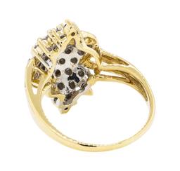 1.00 ctw Diamond Cluster Ring - 14KT Yellow Gold