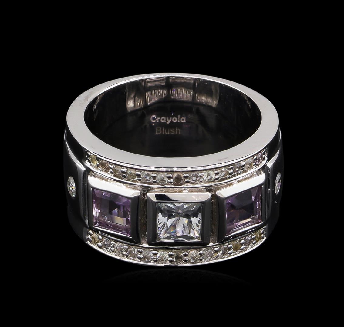 0.54 ctw Amethyst and White Sapphire Ring - .925 Silver