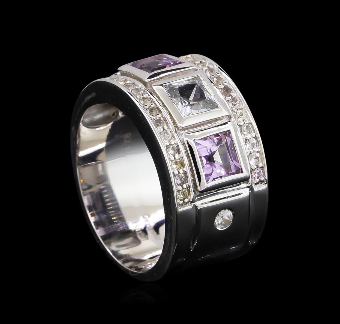 0.54 ctw Amethyst and White Sapphire Ring - .925 Silver