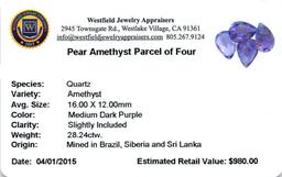28.24 ctw Pear Mixed Amethyst Parcel