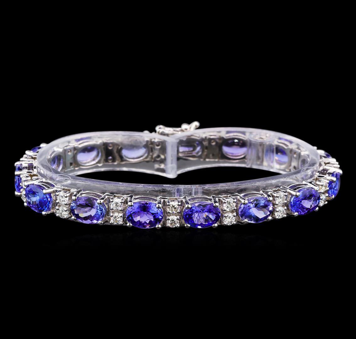 14KT White Gold 17.85 ctw Tanzanite and Diamond Bracelet