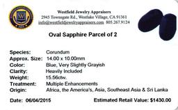 15.56 ctw Oval Mixed Blue Sapphire Parcel