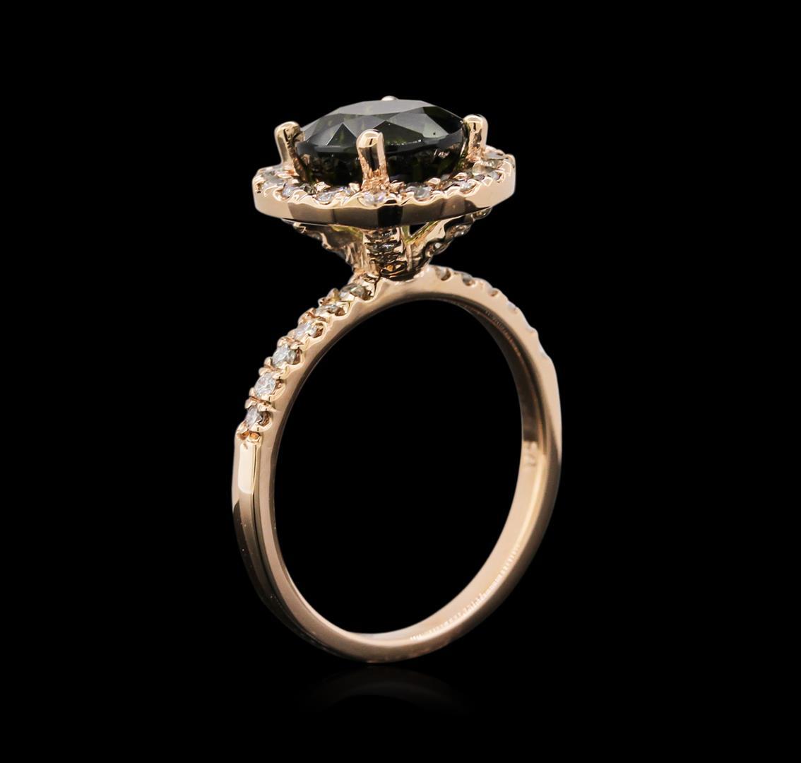 3.20 ctw Tourmaline and Diamond Ring - 14KT Rose Gold