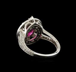 2.20 ctw Rubellite and Diamond Ring - 18KT White Gold