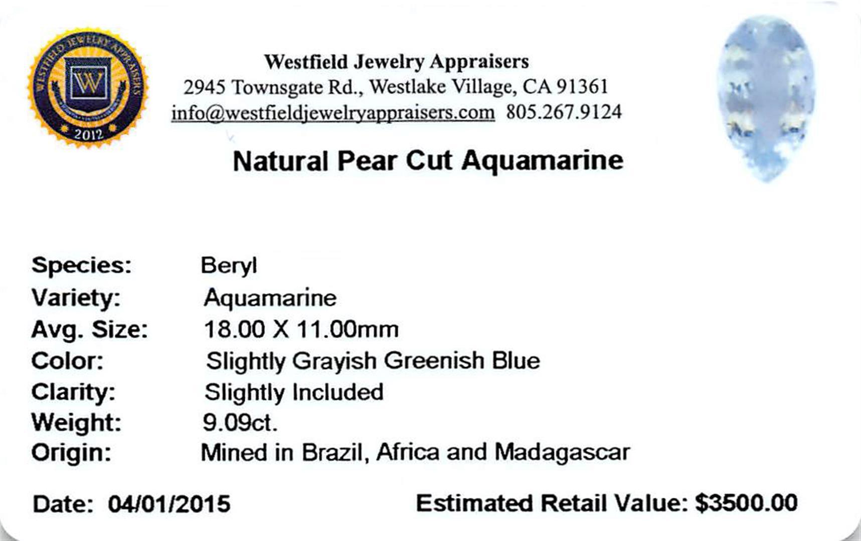 9.09 ctw Pear Aquamarine Parcel