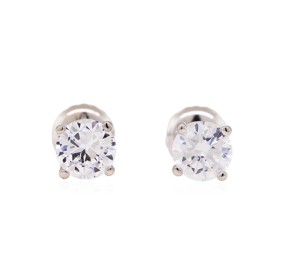 0.94 ctw Diamond Stud Earrings - 14KT White Gold