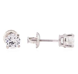 0.94 ctw Diamond Stud Earrings - 14KT White Gold