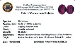 25.39 ctw Cabochon Ruby Parcel