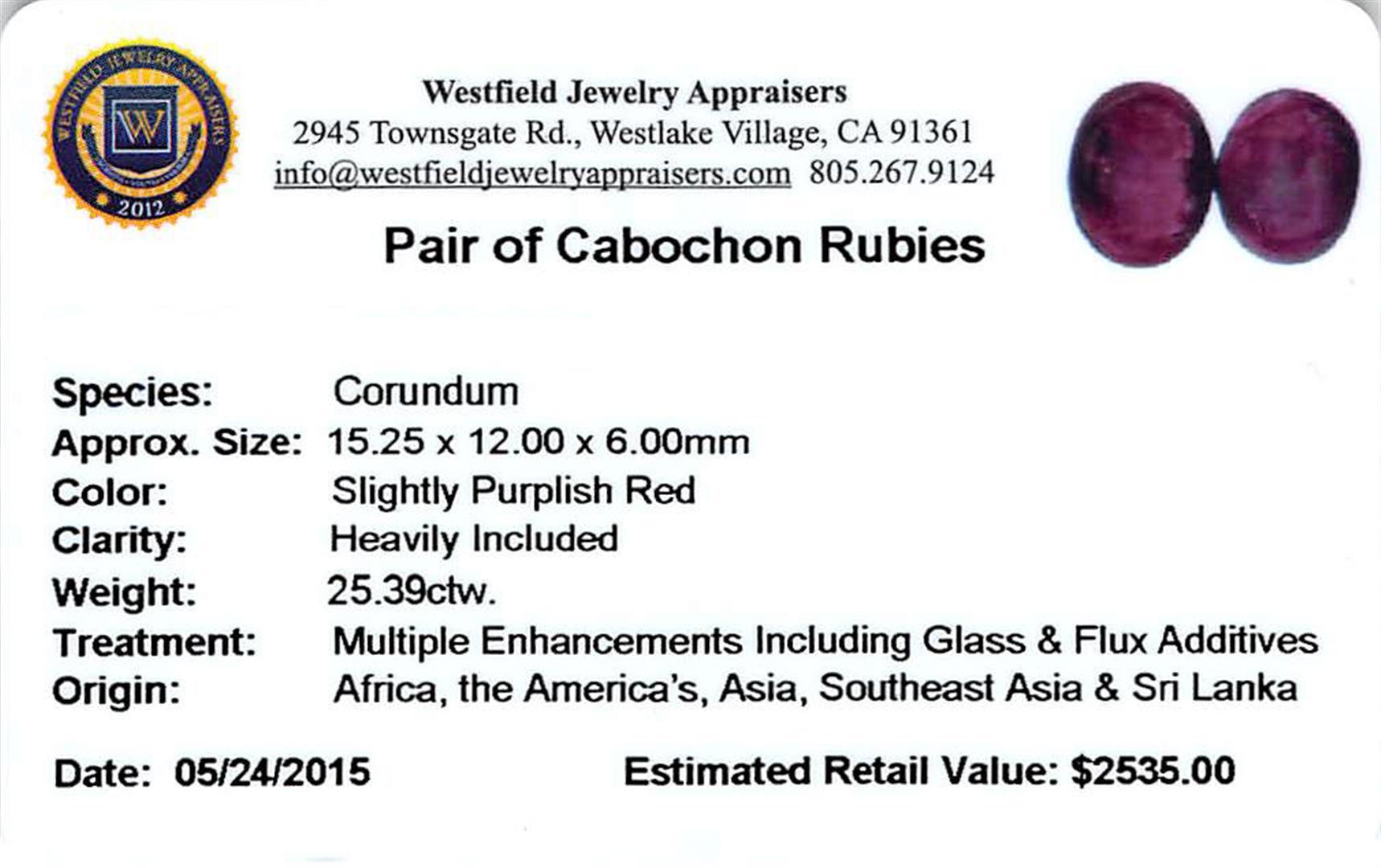 25.39 ctw Cabochon Ruby Parcel