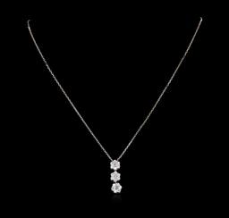 0.80 ctw Diamond Pendant - 14KT White Gold