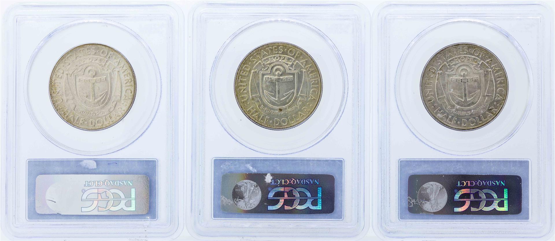 Set of (3) 1936-P/D/S Rhode Island Tercentenary Commemorative Half Dollar Coins