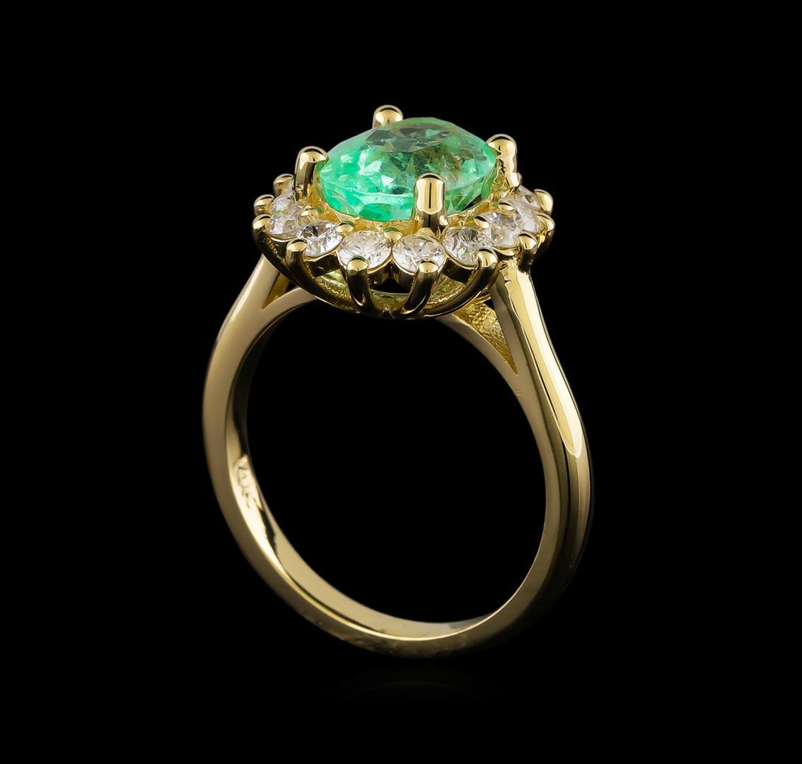 2.31 ctw Emerald and Diamond Ring - 14KT Yellow Gold