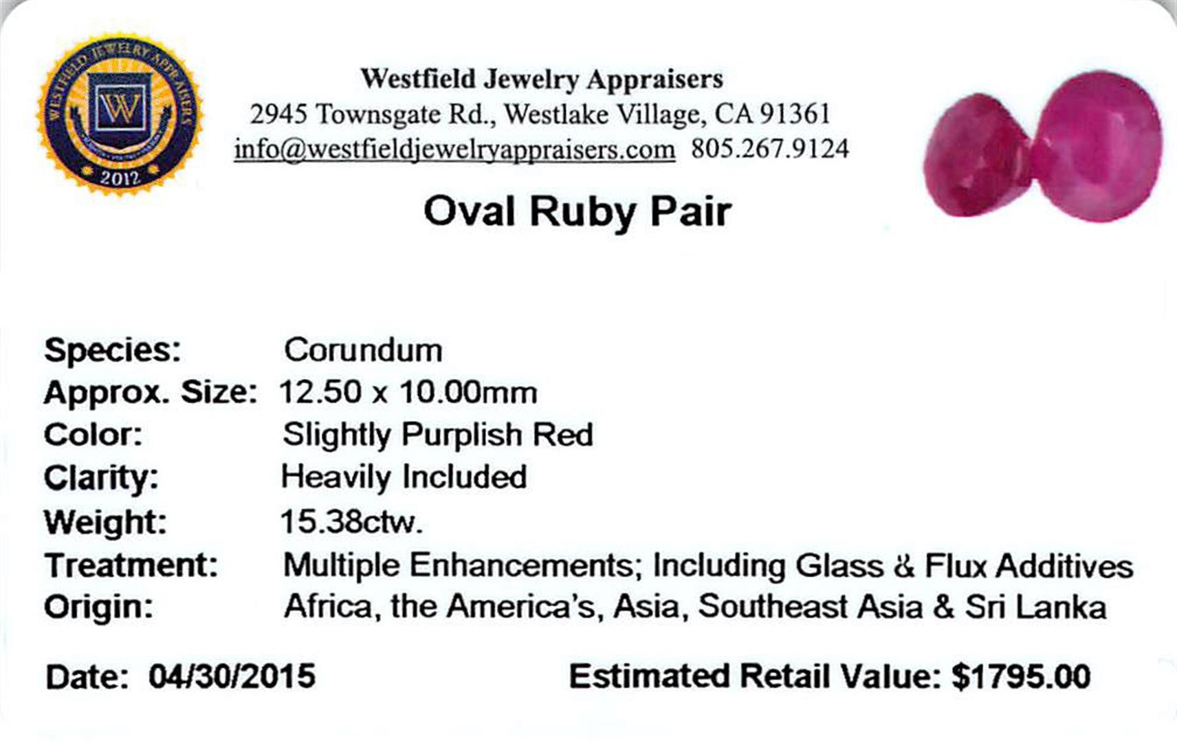 15.38 ctw Oval Mixed Ruby Parcel