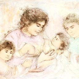 Marilyn and Children by Hibel (1917-2014)