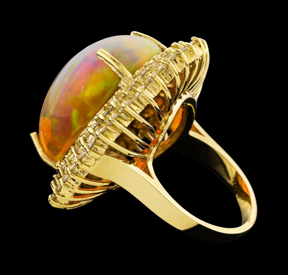 23.36 ctw Opal and Diamond Ring - 14KT Yellow Gold