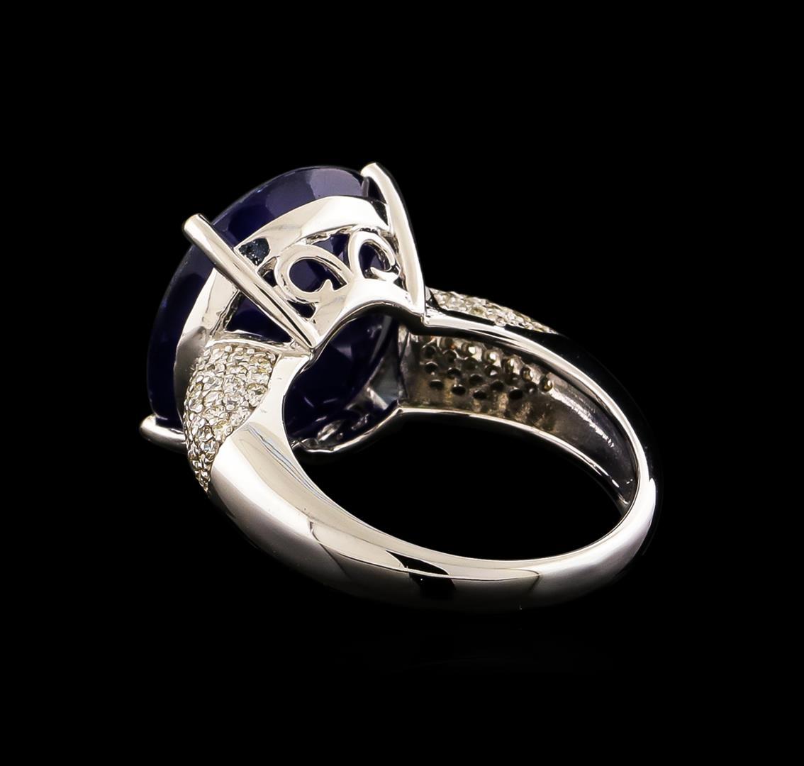 14KT White Gold 17.02 ctw Sapphire and Diamond Ring