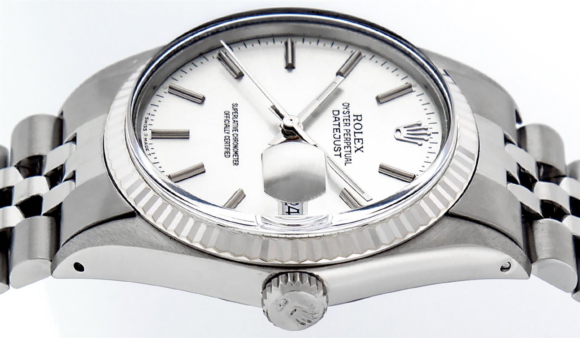 Rolex Mens Stainless Steel 36MM Slate Grey Index Datejust Wristwatch