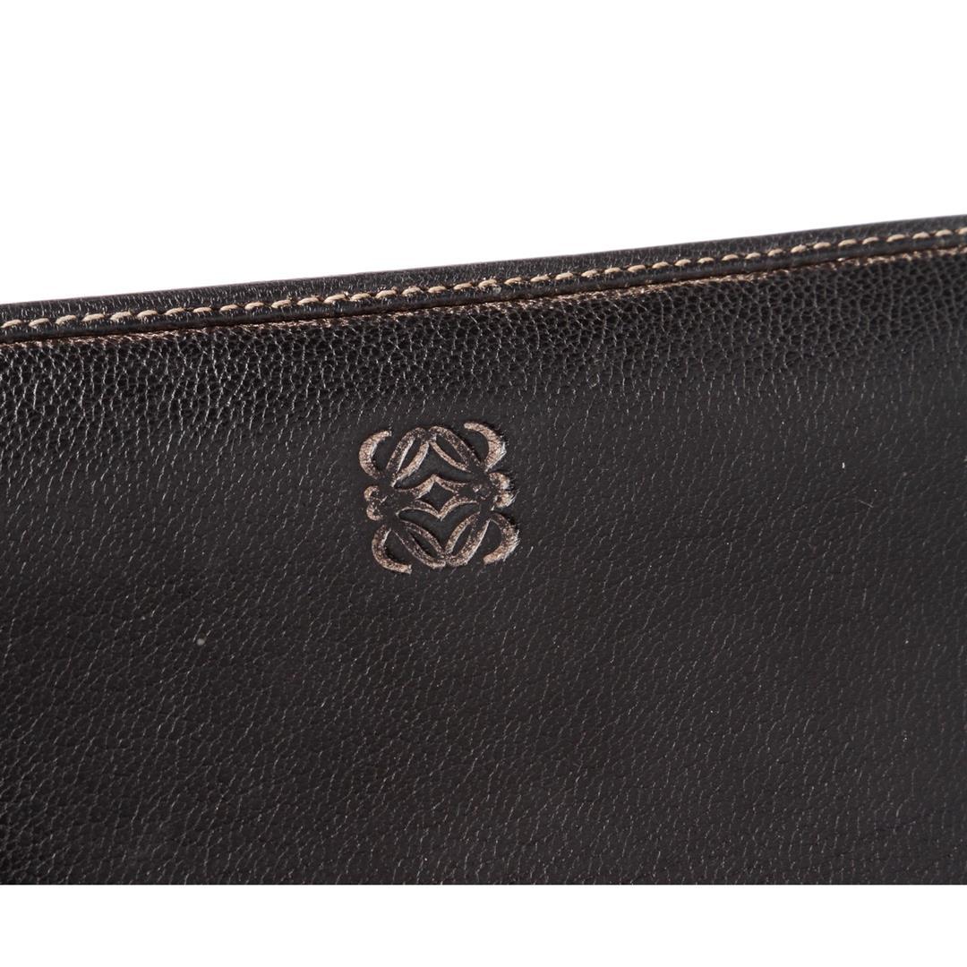 Loewe Black Leather Long Zip Wallet