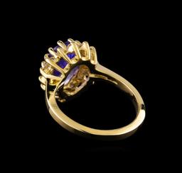 2.68 ctw Tanzanite and Diamond Ring - 14KT Yellow Gold