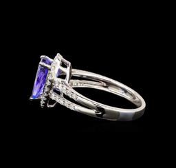 14KT White Gold 2.51 ctw Tanzanite and Diamond Ring