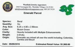 3.61 ctw Pear Mixed Emerald Parcel