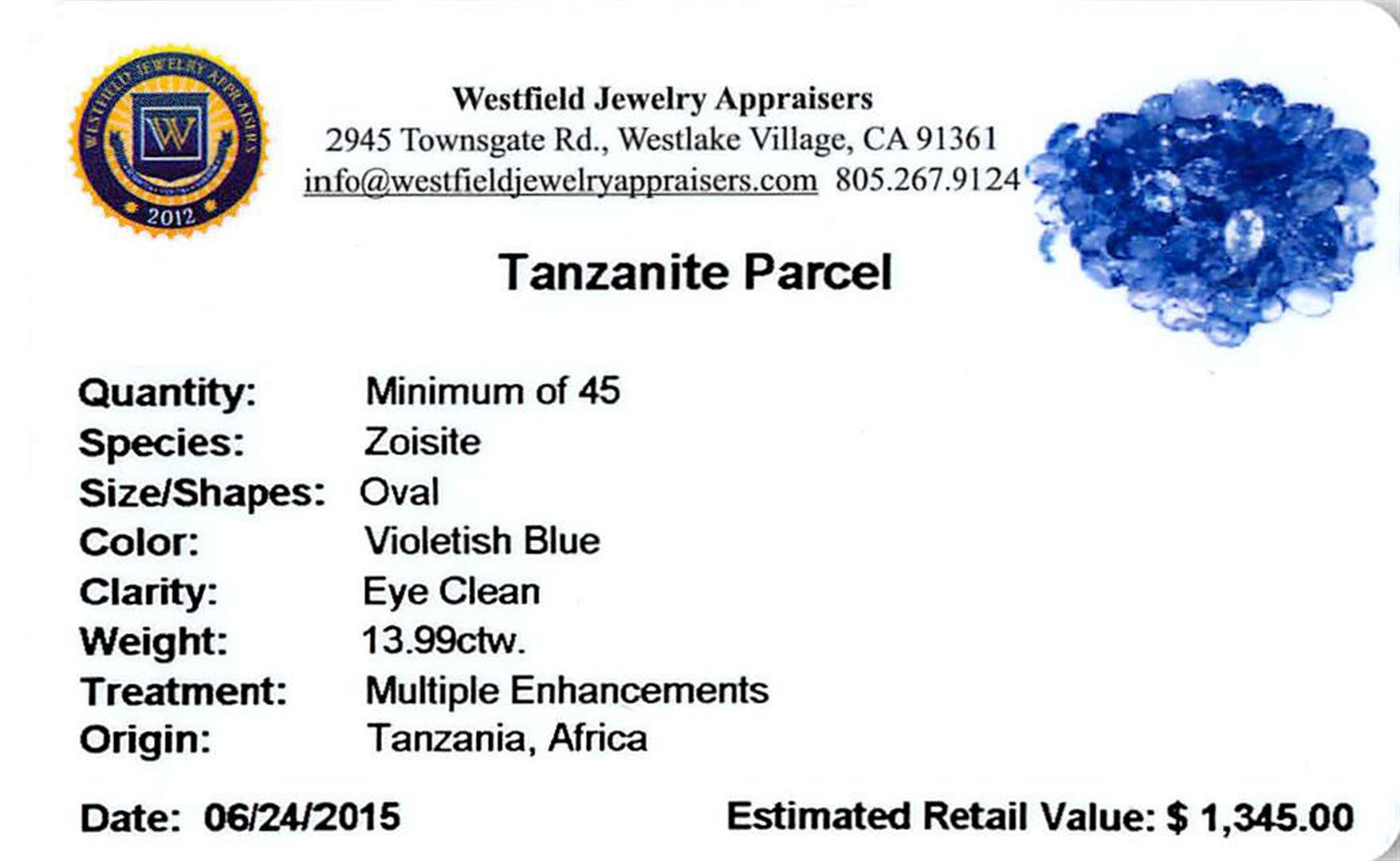 13.99 ctw Oval Mixed Tanzanite Parcel