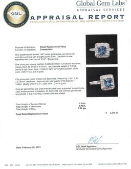 14KT White Gold 1.61 ctw Tanzanite and Diamond Ring