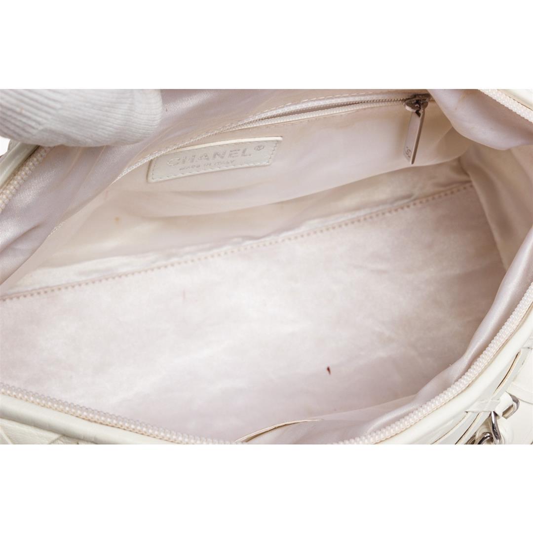 Chanel White Ultimate Soft Leather Sombrero Bowler Bag