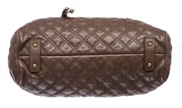 Marc Jacobs Taupe Quilted Leather Stam Satchel Handbag