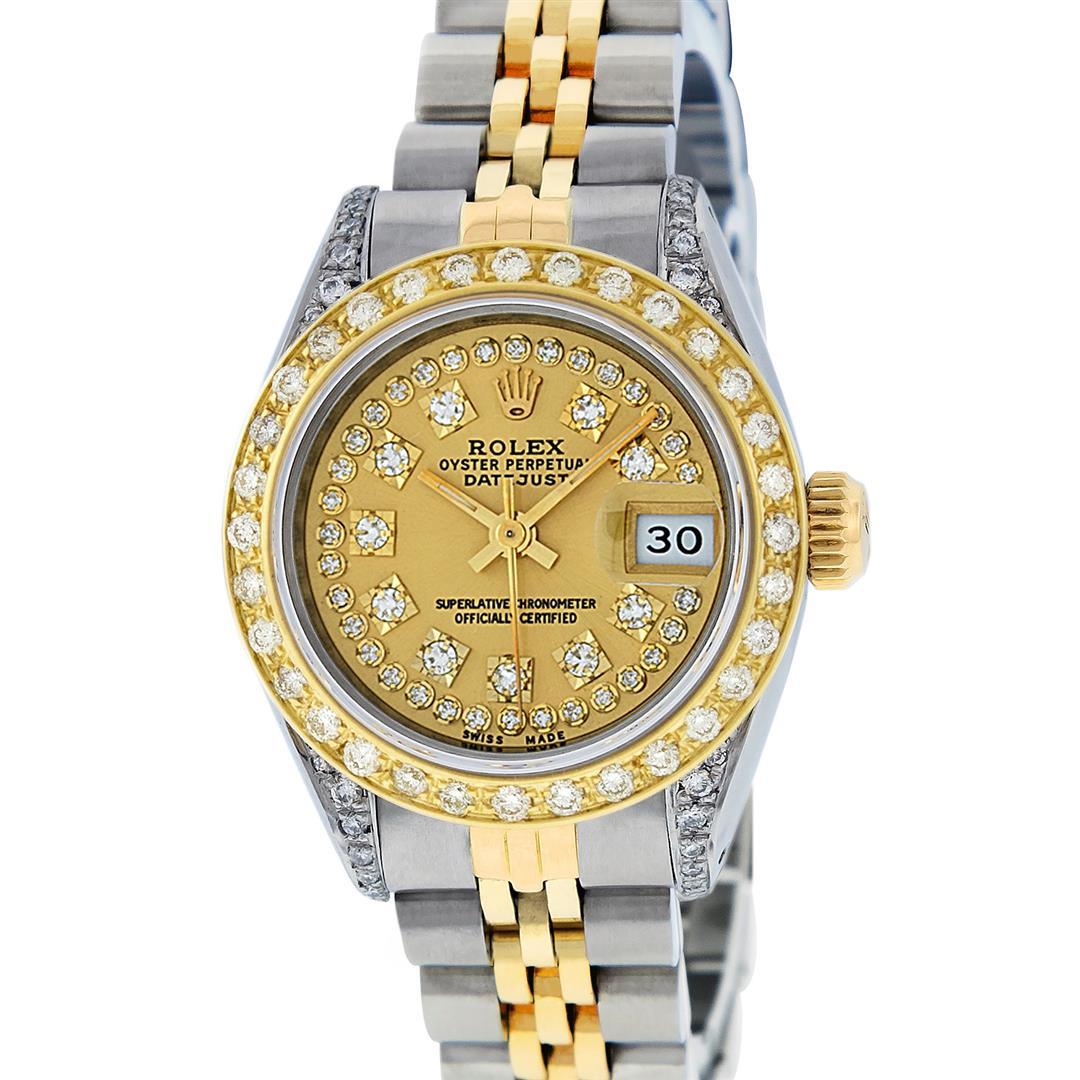 Rolex Ladies 2 Tone 14K Champagne Diamond Datejust Wriswatch