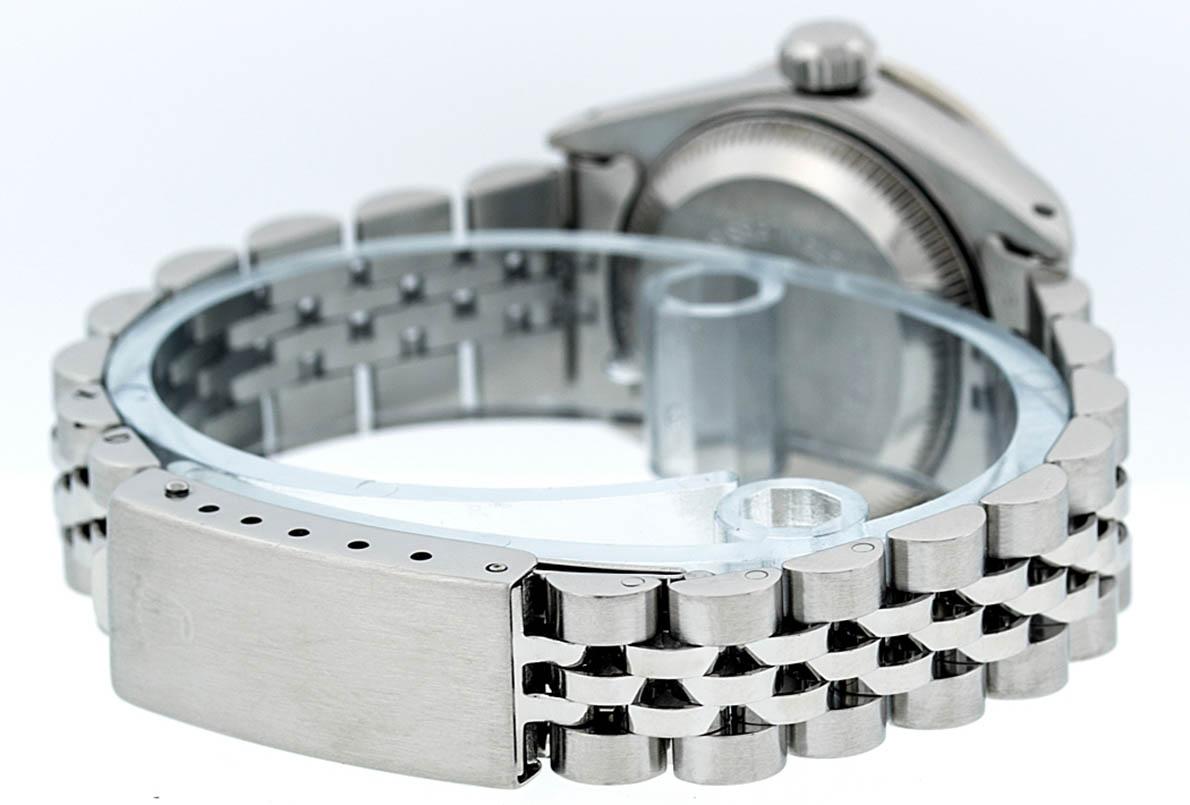 Rolex Ladies Stainless Steel Diamond Lugs MOP String Diamond Datejust Wristwatch