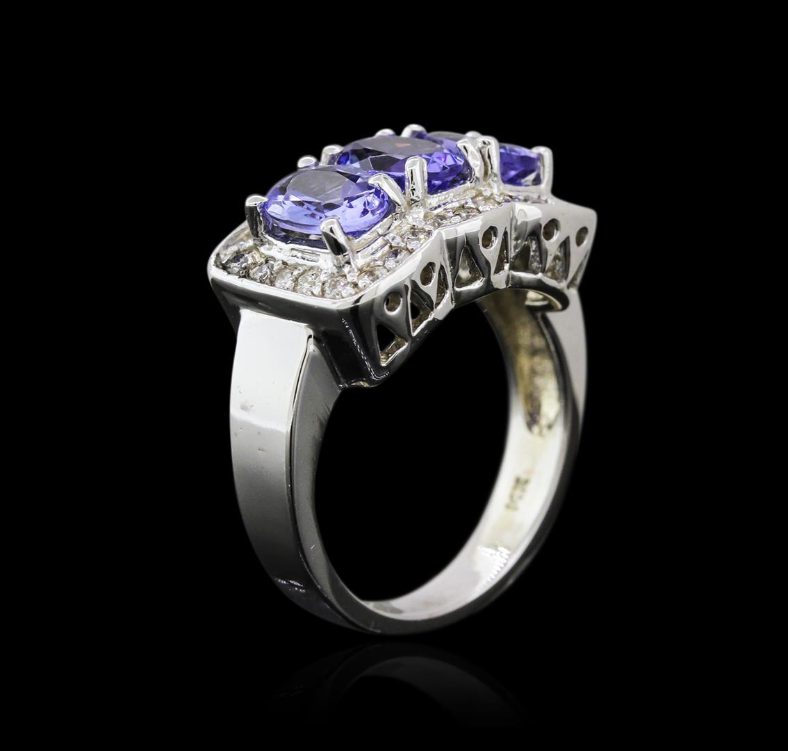 14KT White Gold 2.52 ctw Tanzanite and Diamond Ring