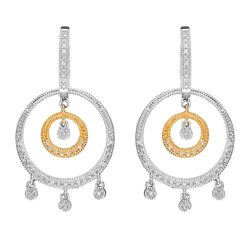14k Two Tone Gold 0.52CTW Diamond Earrings, (I1/H)